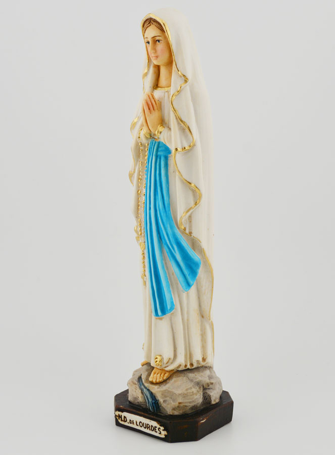 Statue Vierge Marie de Lourdes Polychromée Peinte Main - 20cm (pic 2)