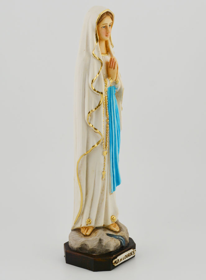 Statue Vierge Marie de Lourdes Polychromée Peinte Main - 20cm (pic 3)