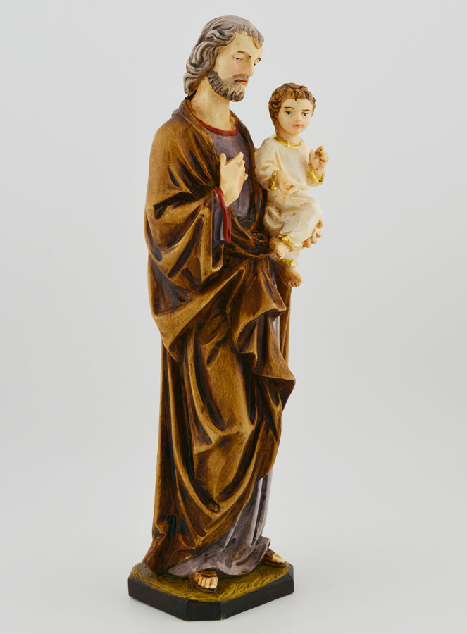 Statue de Saint Joseph Polychromée Peinte Main - 22 cm (pic 3)