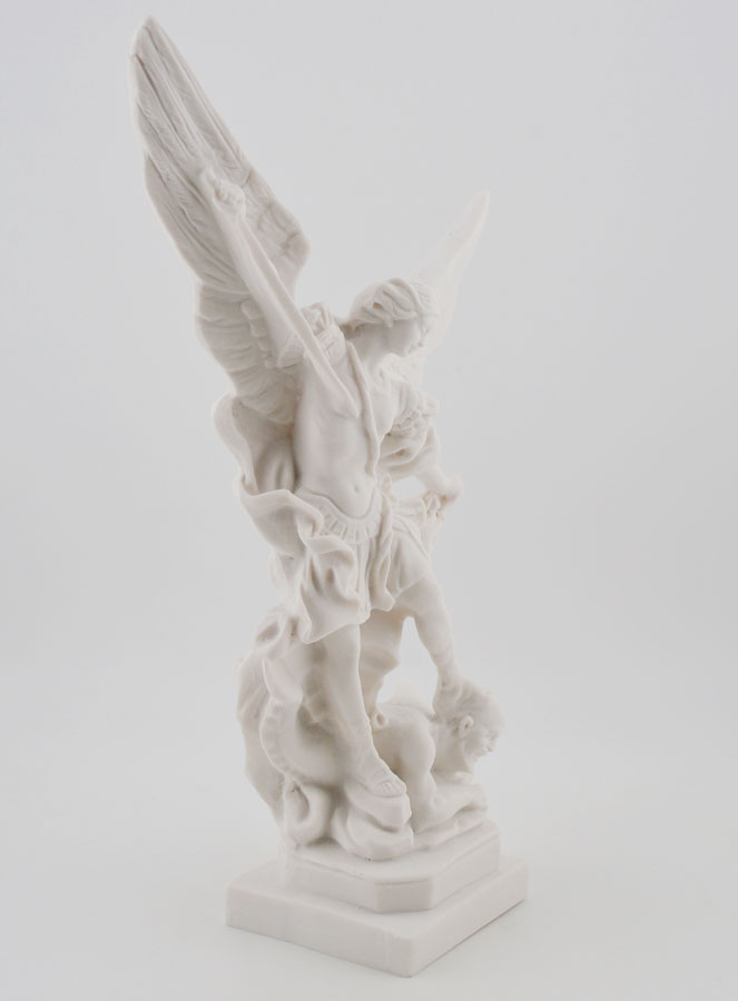 Statue Saint Michel Archange - Résine Blanche - 20 cm (pic 3)