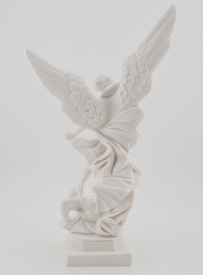 Statue Saint Michel Archange - Résine Blanche - 20 cm (pic 4)
