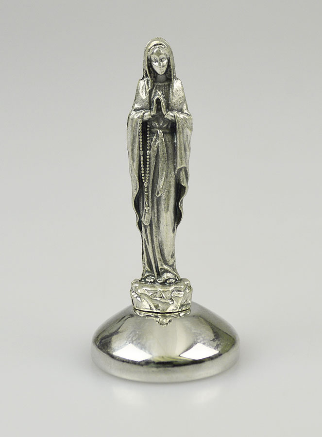 Statue Vierge Marie de Lourdes - Socle Aimanté - 5 cm (pic 1)