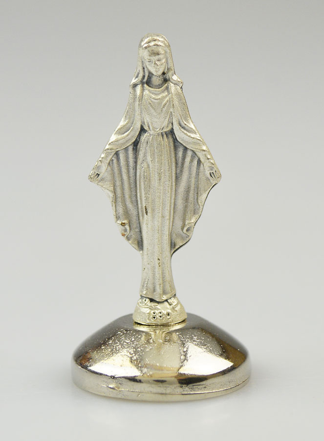 Statue Vierge Marie Miraculeuse - Socle Aimanté - 5 cm (pic 1)