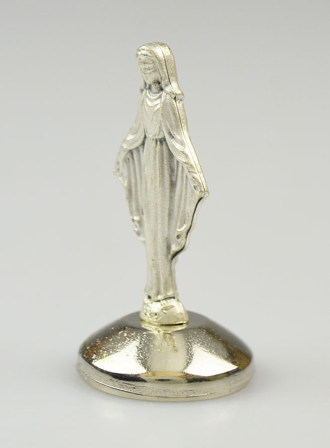 Statue Vierge Marie Miraculeuse - Socle Aimanté - 5 cm (pic 2)