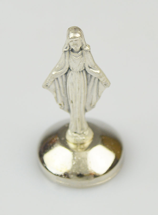 Statue Vierge Marie Miraculeuse - Socle Aimanté - 5 cm (pic 4)