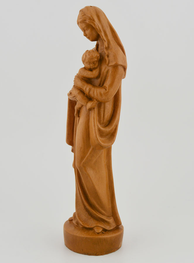 Statue Vierge Marie à l'Enfant Jésus - Renaissance - Ton Bois - 16 cm (pic 2)
