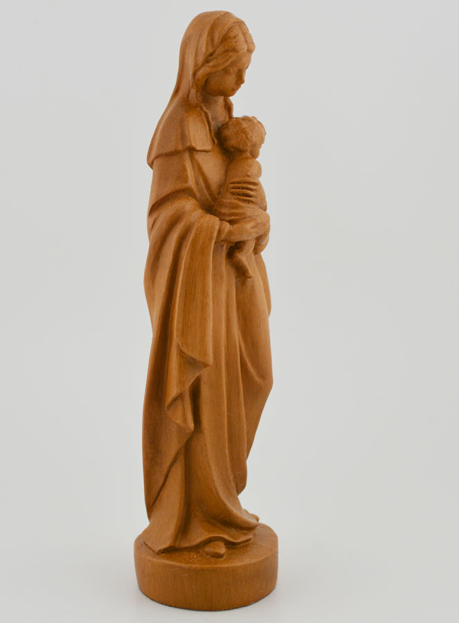 Statue Vierge Marie à l'Enfant Jésus - Renaissance - Ton Bois - 16 cm (pic 3)