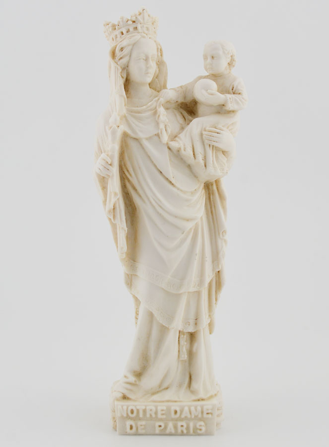 Statue Notre Dame de Paris - Ton Ivoire - 14 cm (pic 1)