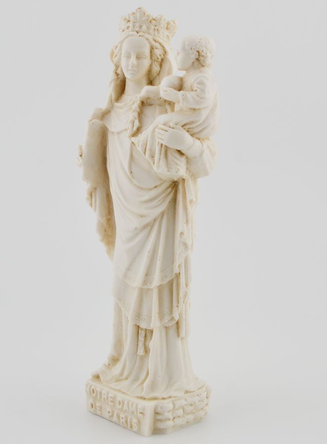 Statue Notre Dame de Paris - Ton Ivoire - 14 cm (pic 2)
