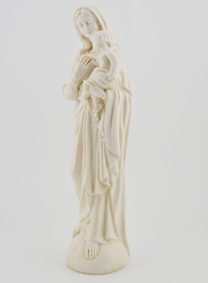Statue Notre Dame de Tendresse à l'Enfant Jésus - Ton Ivoire - 20 cm (pic 2)