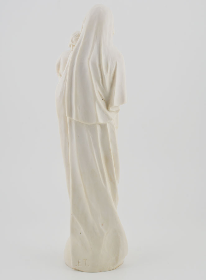 Statue Notre Dame de Tendresse à l'Enfant Jésus - Ton Ivoire - 20 cm (pic 4)