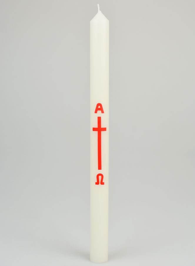 Bougie Cierge de Baptême - Alpha Oméga - 30 cm (pic 1)