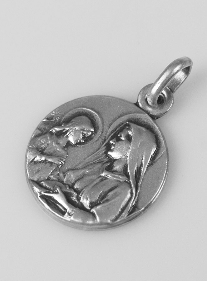 Médaille Sainte Anne et la Vierge Marie en Argent Massif - 17 mm (pic 2)