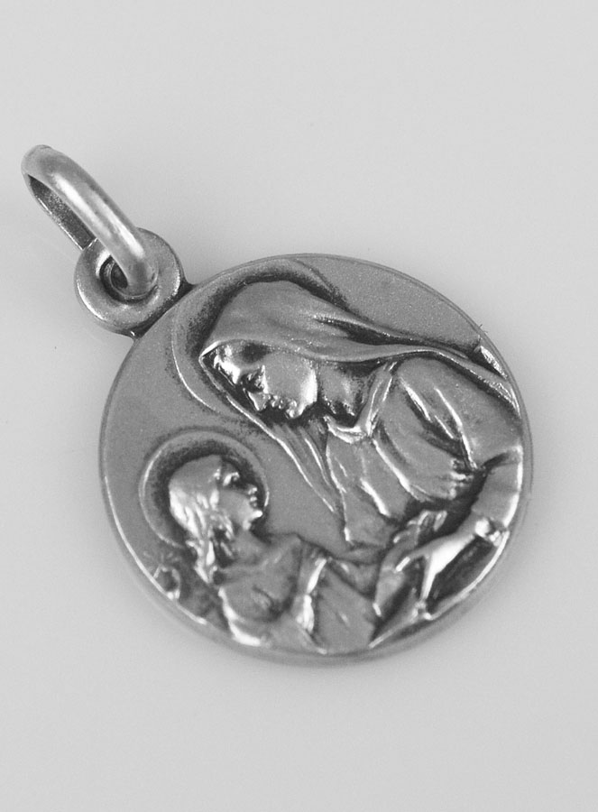 Médaille Sainte Anne et la Vierge Marie en Argent Massif - 17 mm (pic 3)
