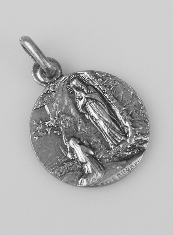 Médaille Notre Dame de Lourdes en Argent Massif - 17 mm (pic 3)