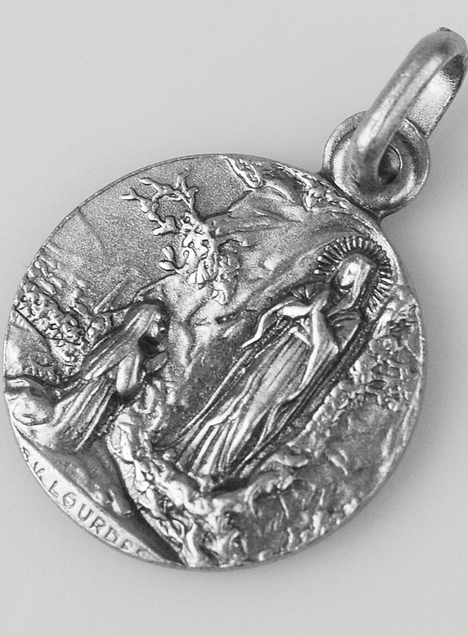 Médaille Notre Dame de Lourdes en Argent Massif - 17 mm (pic 4)