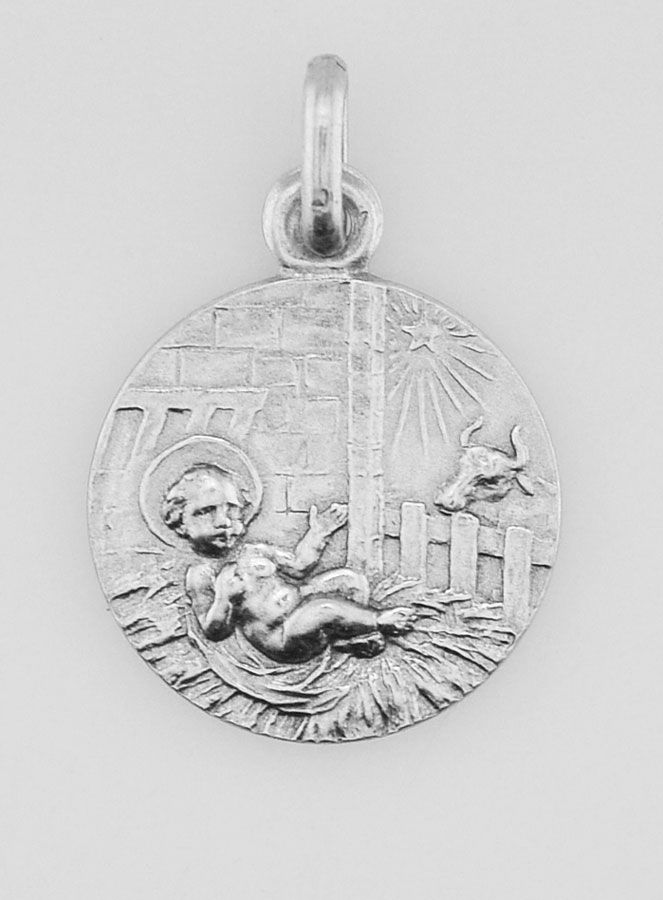 Médaille La Nativité de Jésus en Argent Massif - 17 mm (pic 1)
