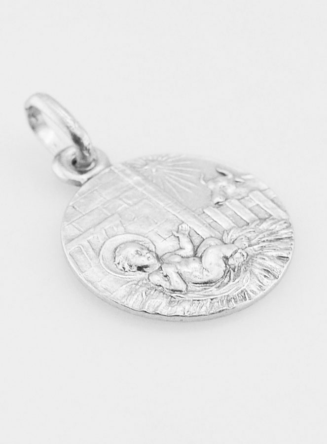 Médaille La Nativité de Jésus en Argent Massif - 17 mm (pic 3)