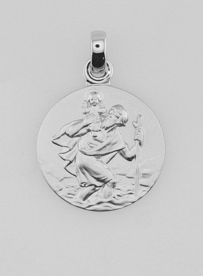 Médaille Saint Christophe en Argent Massif - 17 mm (pic 1)