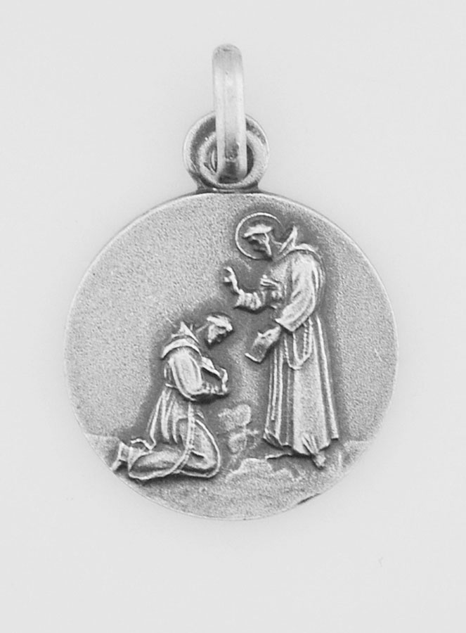 Médaille Saint François en Argent Massif - 17 mm (pic 1)