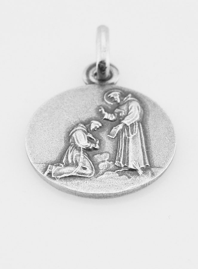 Médaille Saint François en Argent Massif - 17 mm (pic 2)