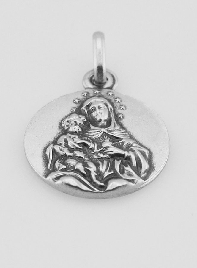 Médaille Sacré Coeur de Marie en Argent Massif - 17 mm (pic 2)