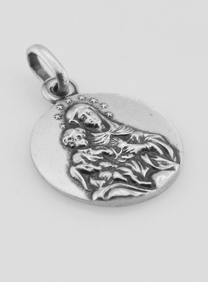 Médaille Sacré Coeur de Marie en Argent Massif - 17 mm (pic 3)