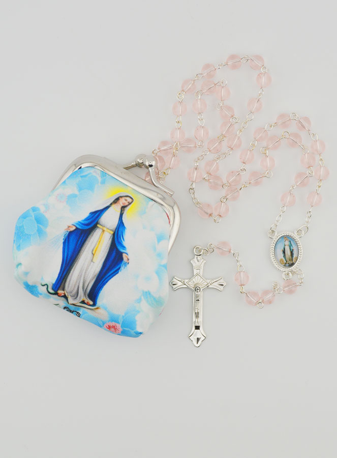 Chapelet de la Vierge Miraculeuse en Perles et sa Pochette (pic 1)