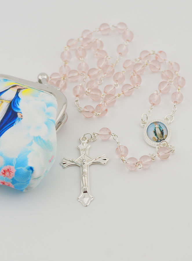 Chapelet de la Vierge Miraculeuse en Perles et sa Pochette (pic 2)
