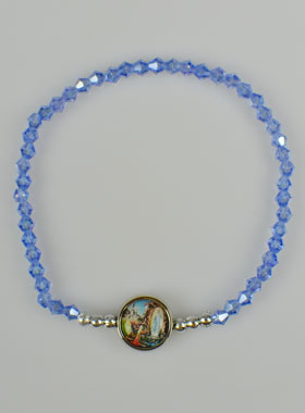 Bracelet Médaille Notre Dame de Lourdes - Bleu (pic 1)