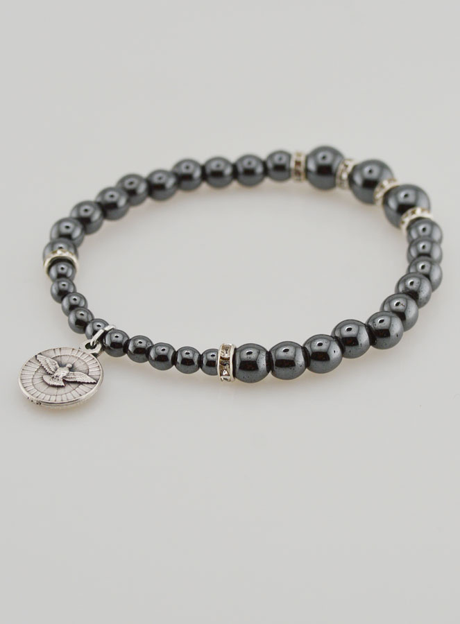 Bracelet Dizainier en Perles d'Hématite et Cristal Noir (pic 4)