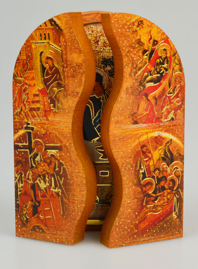 Icône Triptyque Sainte Trinité - 12 cm (pic 2)