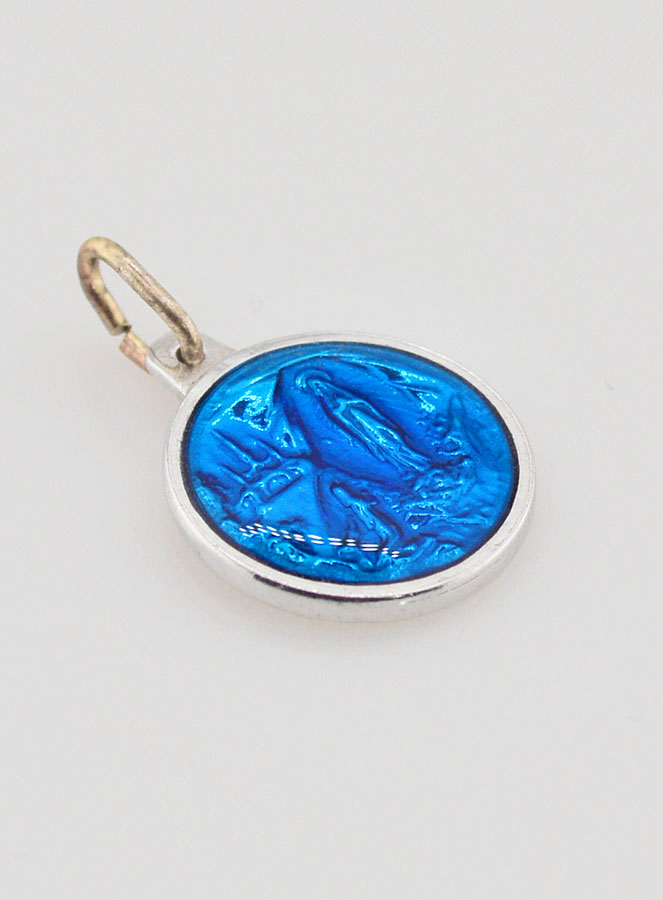 Médaille Notre Dame de Lourdes - Bleue 15 mm (pic 3)