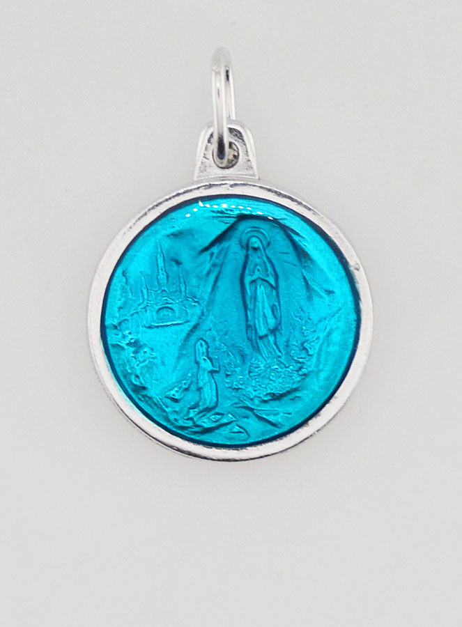 Médaille Notre Dame de Lourdes - Bleu de Lourdes 15 mm (pic 1)