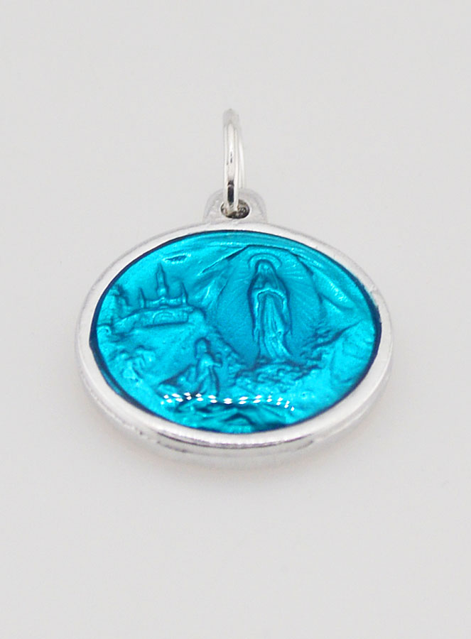 Médaille Notre Dame de Lourdes - Bleu de Lourdes 15 mm (pic 2)