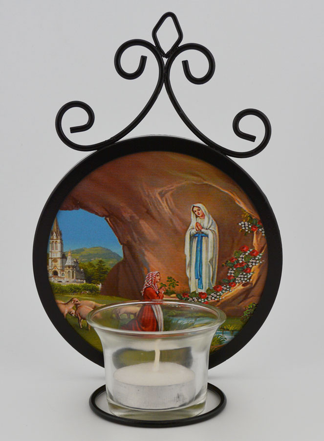 Bougeoir Icône Notre Dame de Lourdes - 18 cm (pic 1)