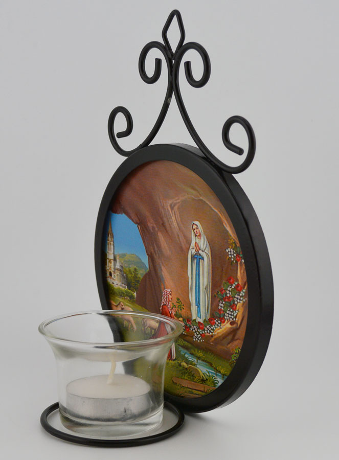 Bougeoir Icône Notre Dame de Lourdes - 18 cm (pic 2)