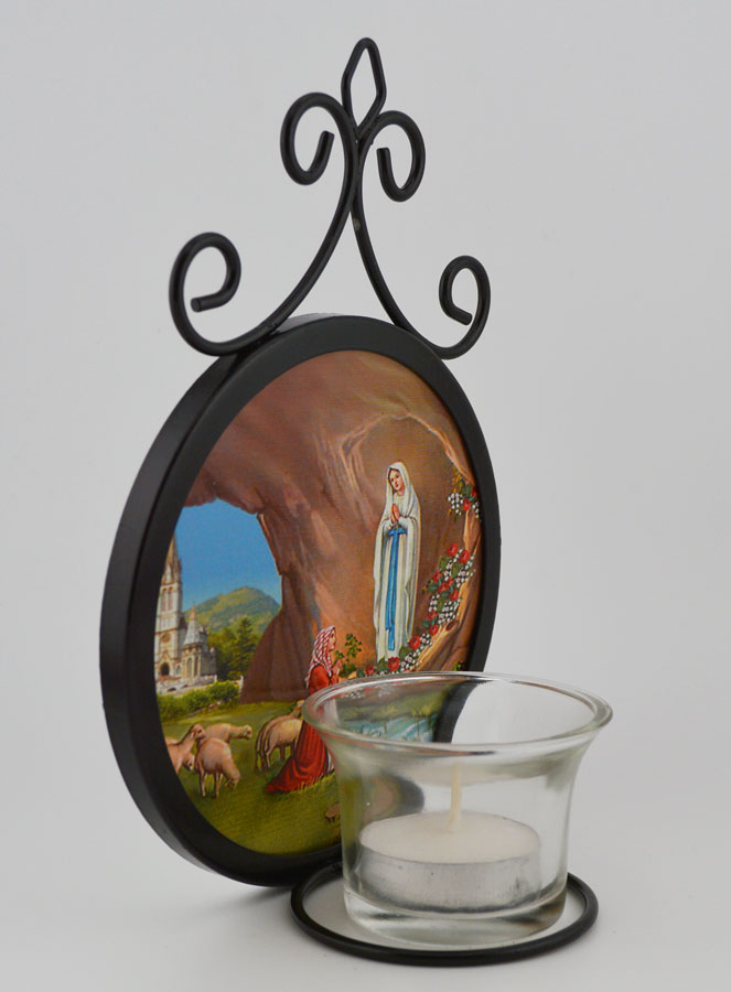 Bougeoir Icône Notre Dame de Lourdes - 18 cm (pic 3)