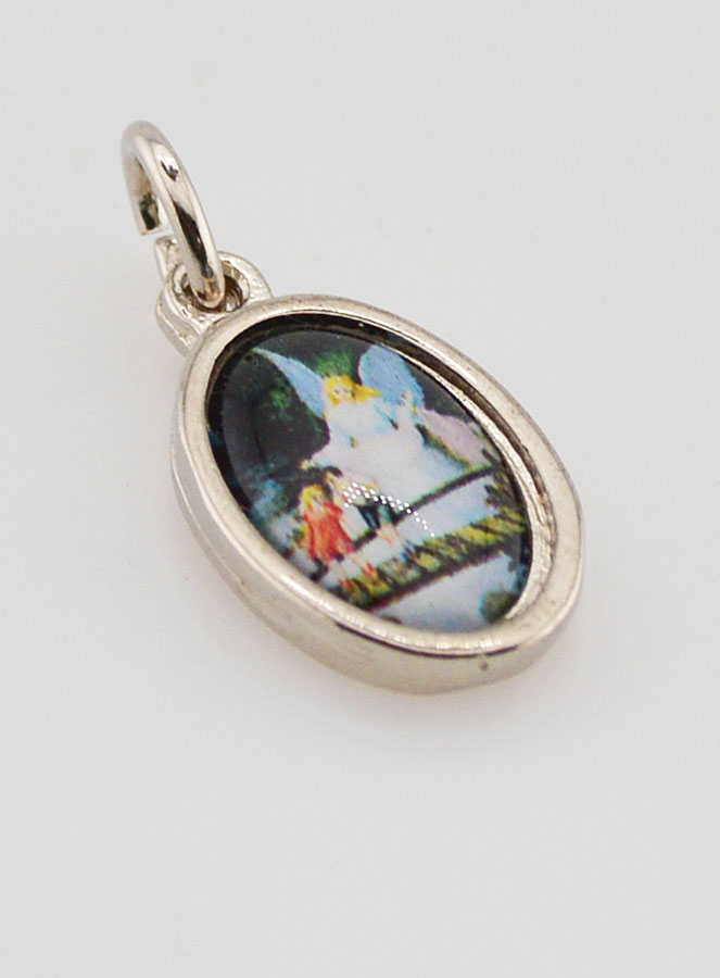 Médaille Ange Gardien Protecteur Argentée - 14 mm (pic 3)