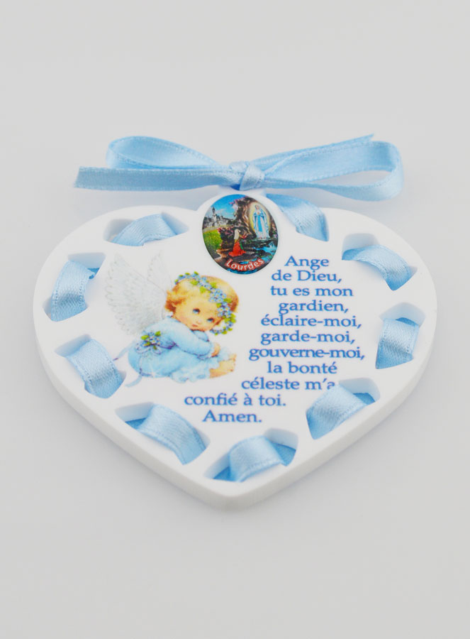 Icône Ange-Gardien Bleue - Cadeau de Baptême Garçon - 7 cm (pic 2)