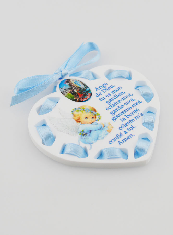 Icône Ange-Gardien Bleue - Cadeau de Baptême Garçon - 7 cm (pic 3)
