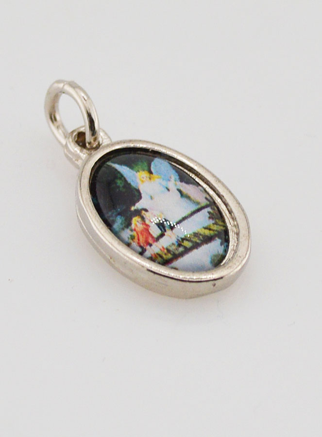 Médaille Ange Gardien Protecteur Argentée - 15 mm (pic 3)