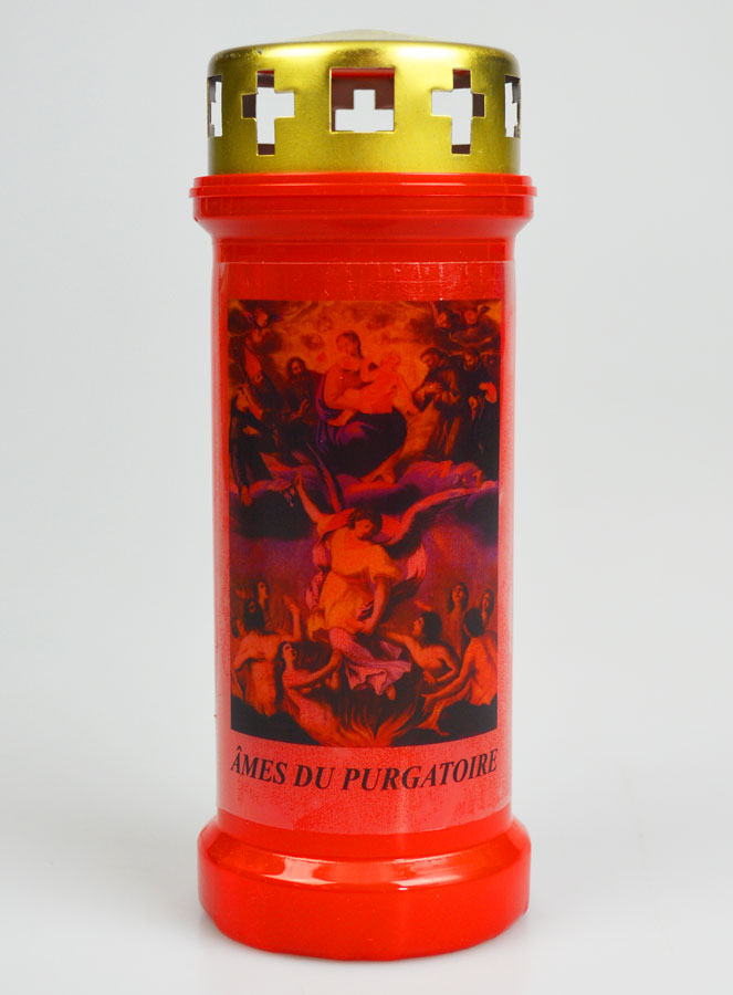 Bougie de Cimetière Rouge Âmes du Purgatoire (pic 1)