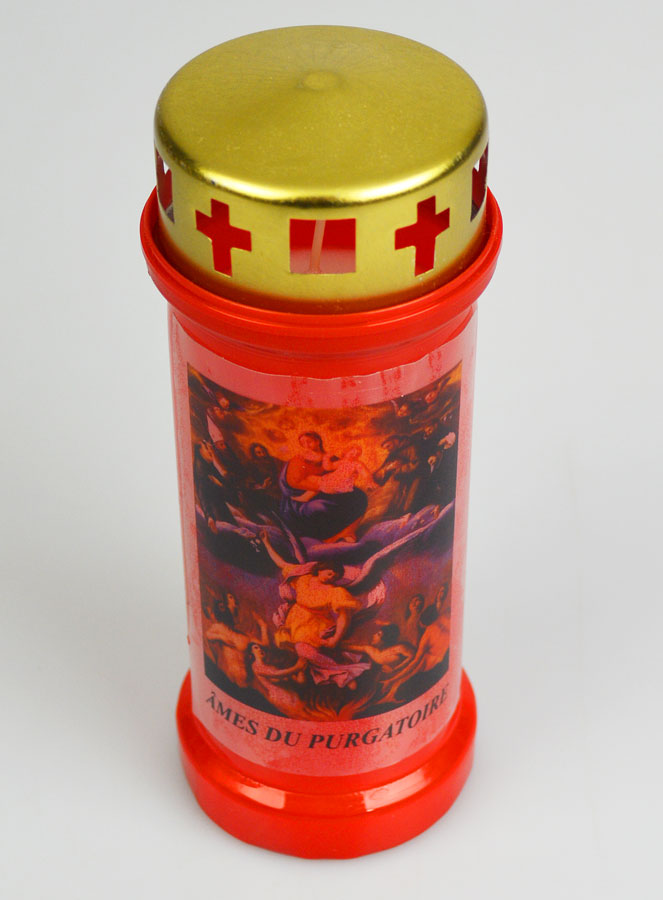 Bougie de Cimetière Rouge Âmes du Purgatoire (pic 2)