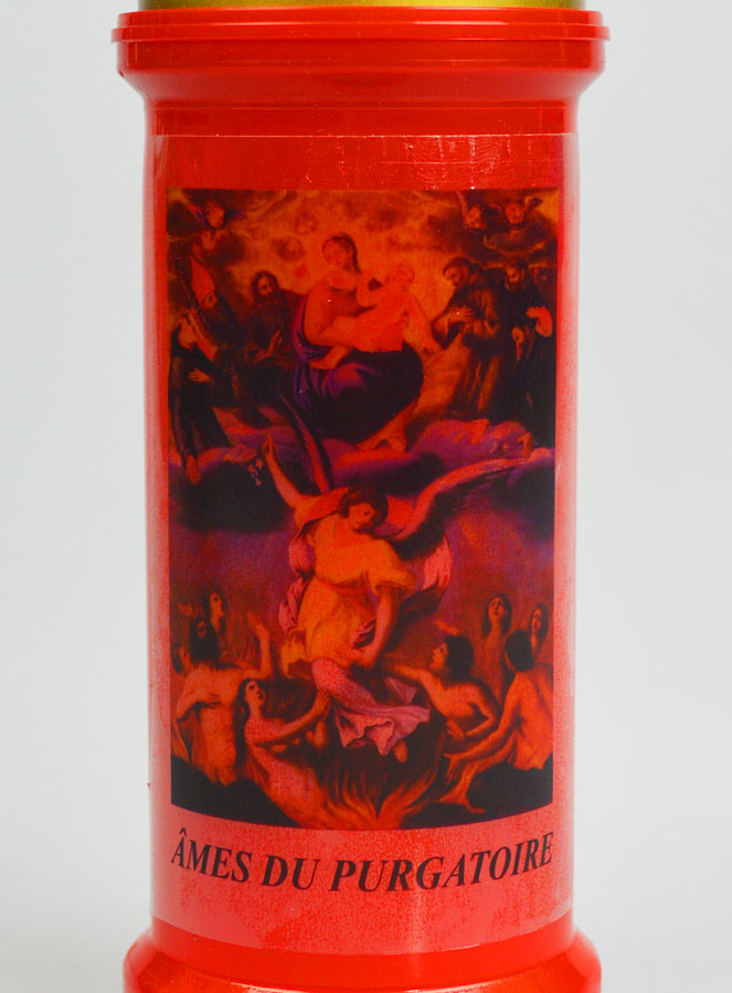 Bougie de Cimetière Rouge Âmes du Purgatoire (pic 3)