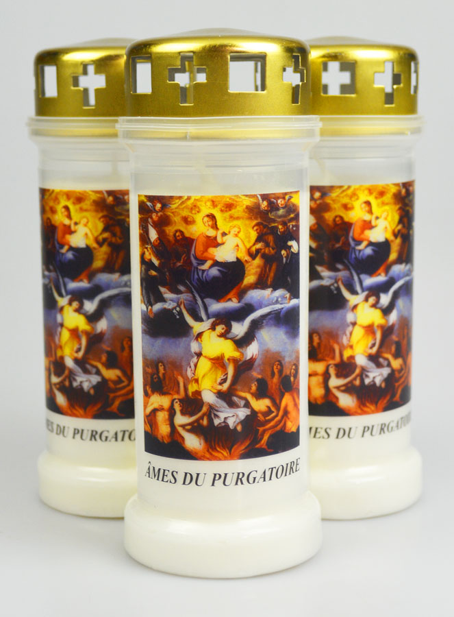 Lot de 3 Bougies de Cimetière Âmes du Purgatoire (pic 1)