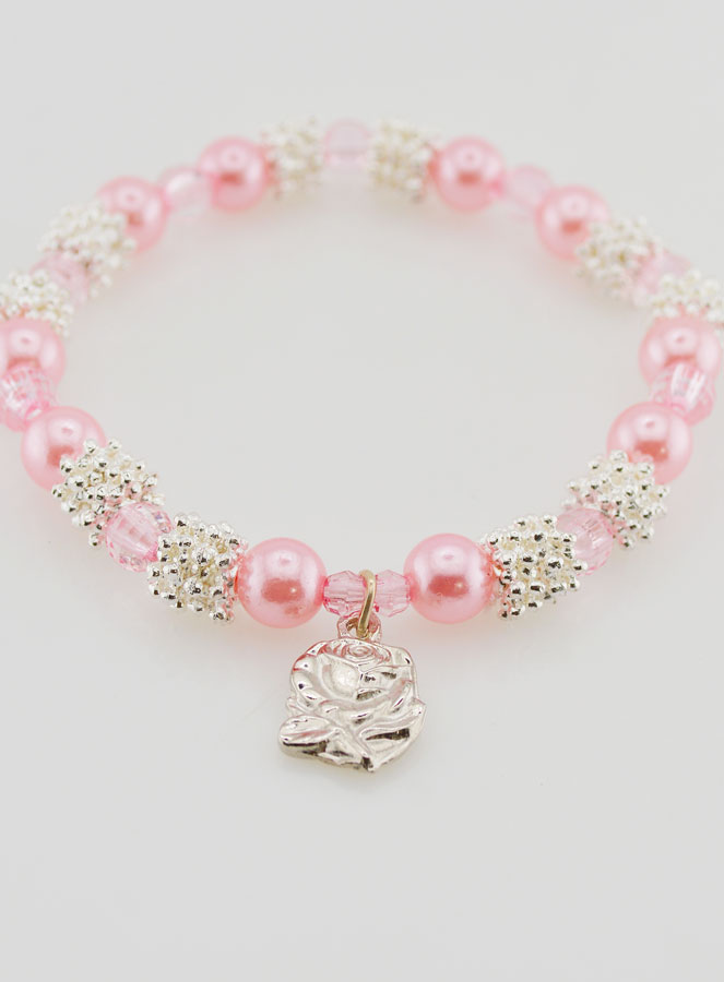 Bracelet Religieux Médailles de Lourdes - Perles Roses (pic 2)