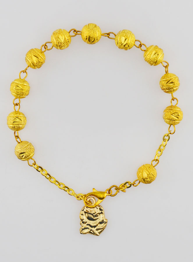 Bracelet Dizainier de Lourdes - Perles d'Or - 19 cm (pic 1)