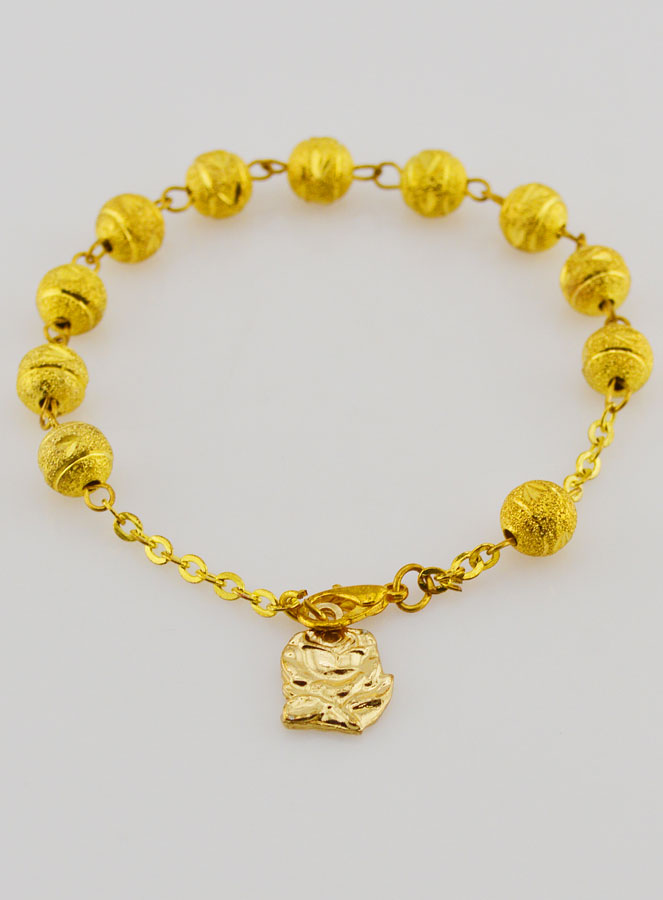 Bracelet Dizainier de Lourdes - Perles d'Or - 19 cm (pic 2)