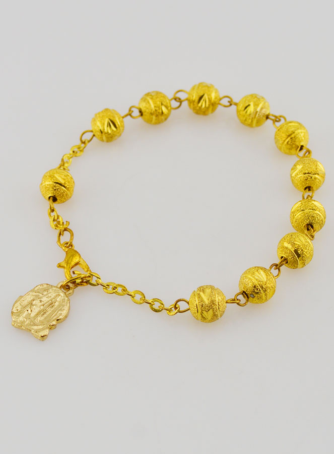 Bracelet Dizainier de Lourdes - Perles d'Or - 19 cm (pic 4)